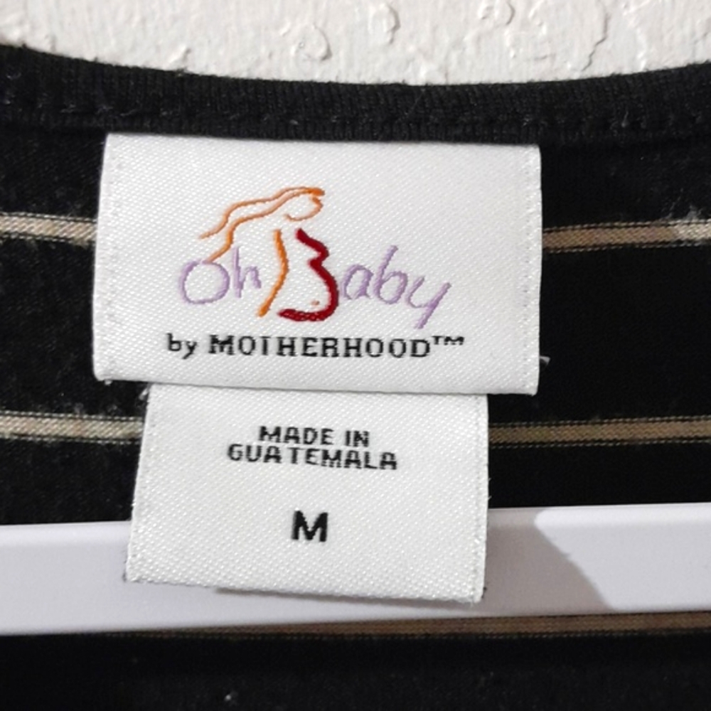 Oh Baby Black Stripe Maternity Maxi Dress Medium - Picture 3 of 4